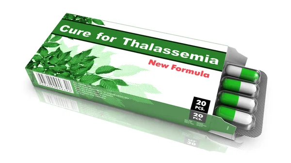 Remedie voor thalassemie, rode Open blisterverpakking. — Stockfoto
