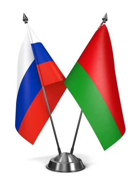 Bělorusko a Rusko - miniaturní příznaky. — Stock fotografie