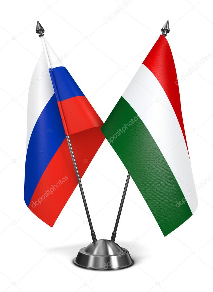 Hungary and Russia - Miniature Flags.