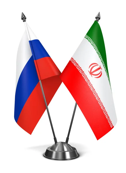 Iran and Russia - Miniature Flags. — Stock Photo, Image