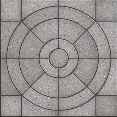 Gray Pavement Slabs in the Form of Circles. clipart