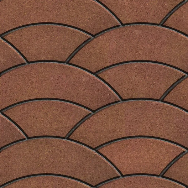 Dalles de pavage brun posées en demi-cercle . — Photo