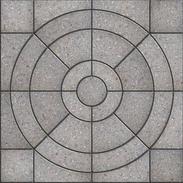 Gray Pavement Slabs in the Form of Circles. — Stock Photo, Image