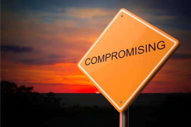 Uyarı yol işareti üzerinde uzlaşma.