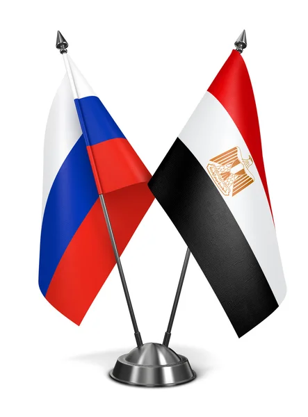 Russia and Egypt  - Miniature Flags. — Stock Photo, Image