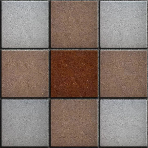 Three Colors Brick Pavers. Seamless Texture. — Stock Photo, Image