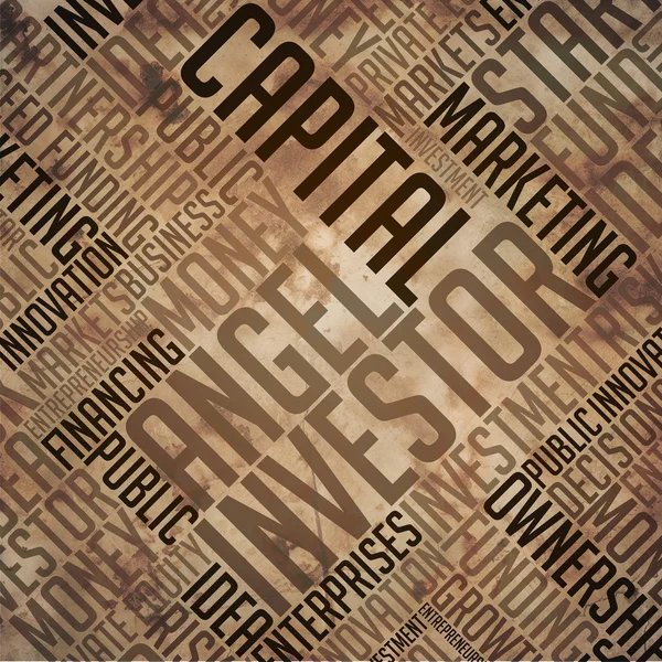 Angel Investor - Grunge Brown Word Collage. — Stock Photo, Image