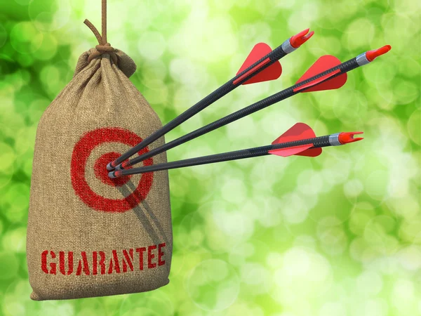 Garantia - Setas Hit in Red Target . — Fotografia de Stock