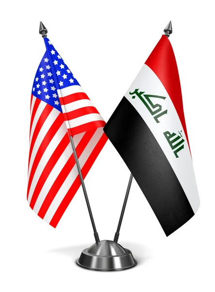 USA and Iraq - Miniature Flags. — Stock Photo, Image
