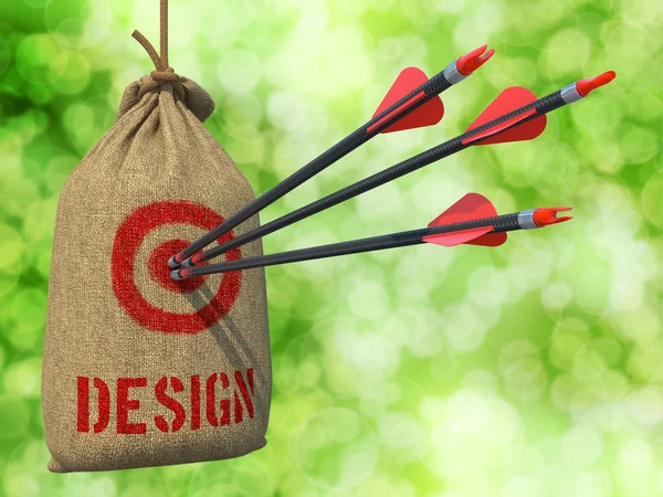 Design - Arrows Hit in Red Target. — Stock Photo, Image