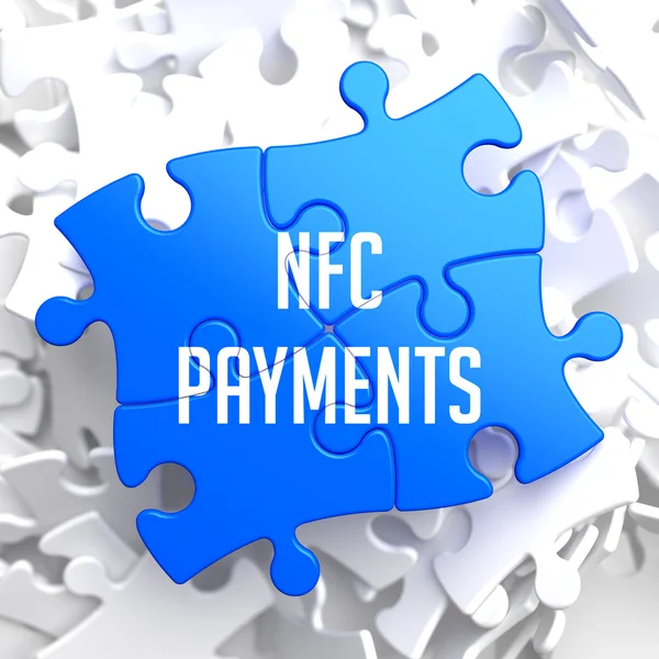 NFC Payments on Blue Puzzle. — Stock Photo, Image