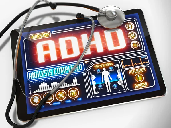 ADHD na exposição do comprimido médico . — Fotografia de Stock