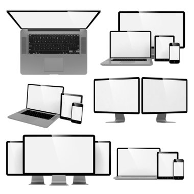 Beyaz arka plan üzerinde izole Modern Araçlar.