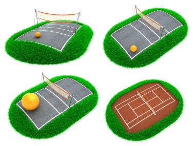 Spor kavramları - 3d çizimler kümesi.