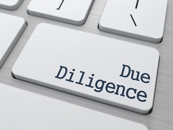 Due Diligence on Keyboard Button. — Stock Photo, Image