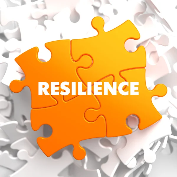 Resilienza su Puzzle arancione . — Foto Stock