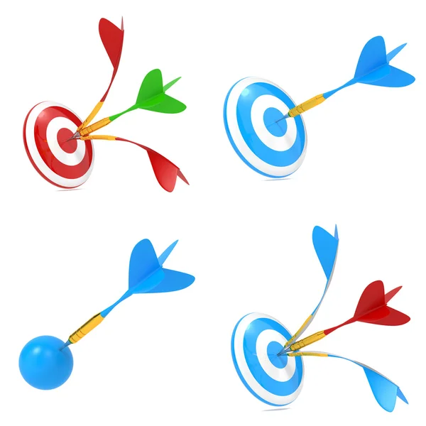 Multicolor Darten raken een Target. — Stockfoto