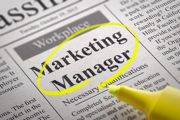 Gerente de Marketing Empleos en Periódicos . — Foto de Stock