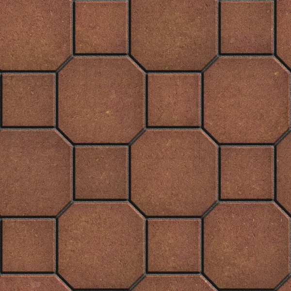 Brown Tiles - Octagons with Squares. — Stock Photo, Image