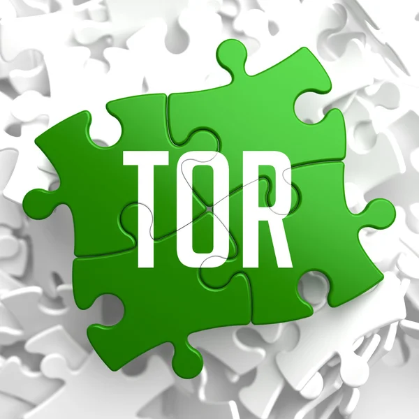 Tor na zielony Puzzle. — Zdjęcie stockowe