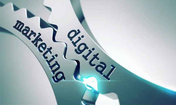 Koncepcja marketingu cyfrowego na koła zębate. Obrazek Stockowy