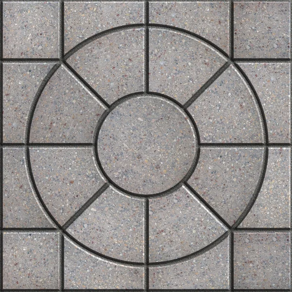 Gray Pavement Slabs in the Form of Circle. — Stock Photo, Image