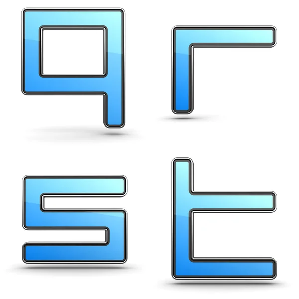 Letras Q, R, S, T - Set in Touchpad Style . — Fotografia de Stock