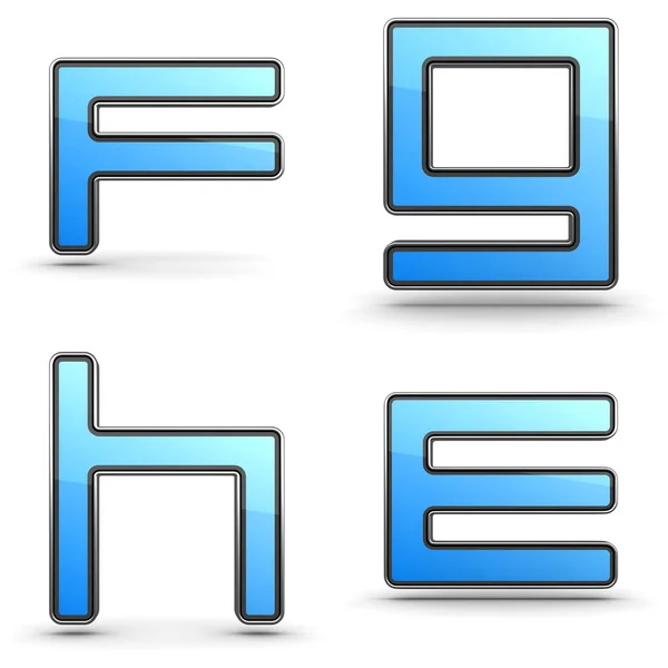 Buchstaben e, f g, h - gesetzt im Touchpad-Stil. — Stockfoto