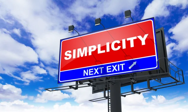 Simplicity on Red Billboard. — Stock Photo, Image