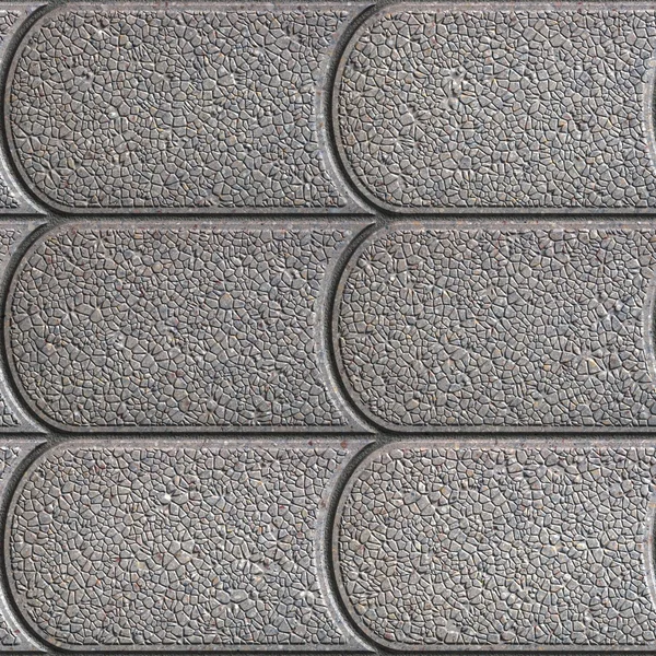 Gray Granular Pavement Slabs in Rounded  Shape. — Stock Photo, Image