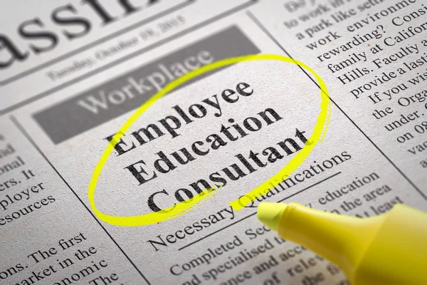 Consulente per l'istruzione dei dipendenti vacante nel giornale . — Foto Stock