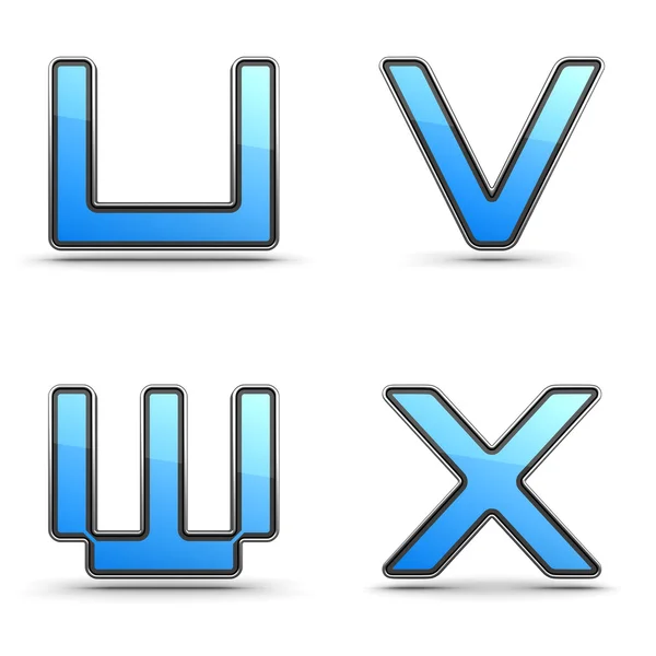 Letras U, V, W, X - Set in Touchpad Style . — Fotografia de Stock