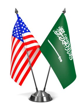 ABD ve Suudi Arabistan - minyatür bayrakları.