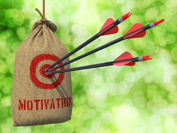 Motivation - pilar Hit i röda mål. — Stockfoto