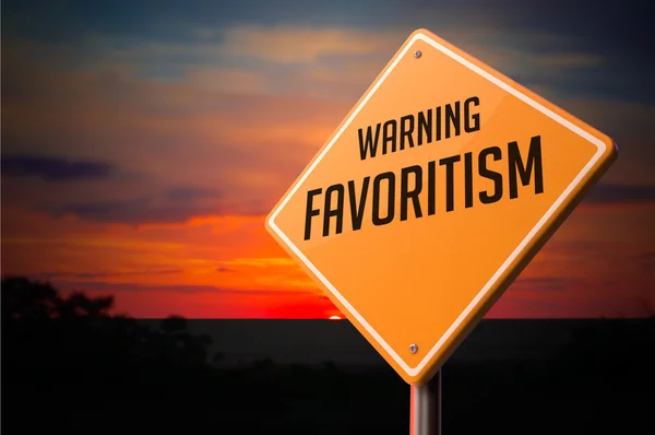 Favoritism on Warning Road Sign. — Stock Photo, Image