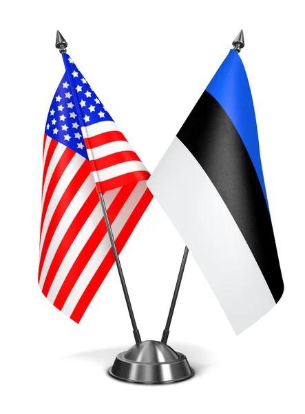 USA and Estonia - Miniature Flags. — Stock Photo, Image