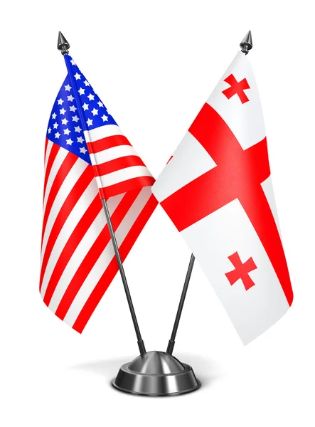 USA and Georgia - Miniature Flags. — Stock Photo, Image