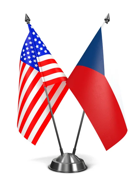 USA and Czech Republic - Miniature Flags. — Stock Photo, Image