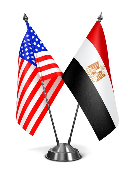 USA and Egypt - Miniature Flags. — Stock Photo, Image