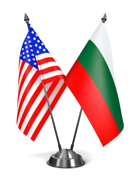 Statele Unite și Bulgaria - steaguri miniaturale . — Fotografie, imagine de stoc