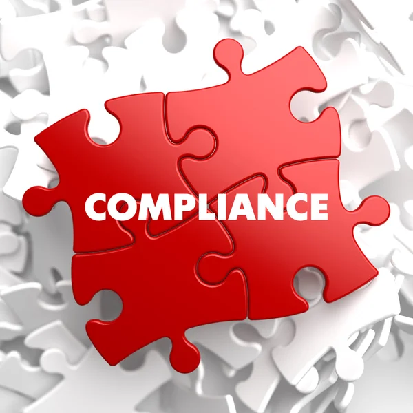 Compliance op rode puzzel. — Stockfoto