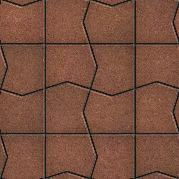 Brown Pavement with a Pattern of broken squares. — Stock Photo, Image