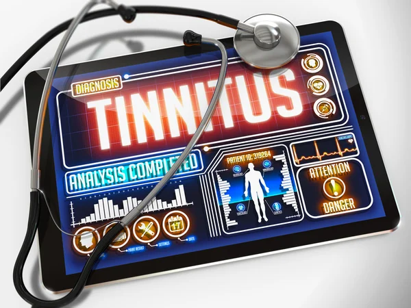 Tinnitus on the Display of Medical Tablet. — Stock Photo, Image