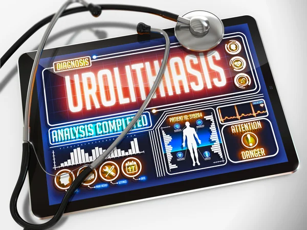 Urolitiasis en la pantalla del comprimido médico . —  Fotos de Stock