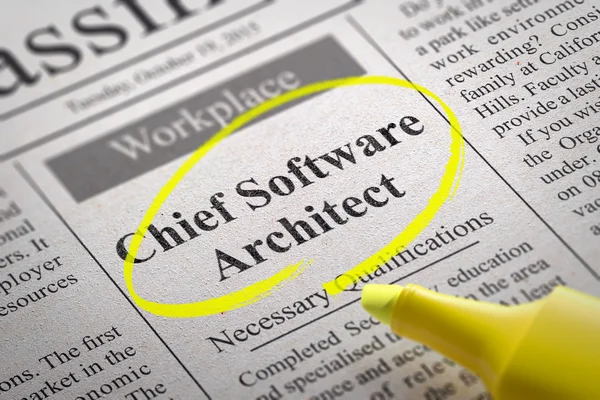 Arquitecto Jefe de Software Vacante en Periódico . —  Fotos de Stock