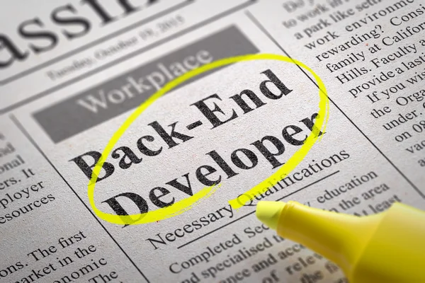 Arka uç geliştirici Vacancy gazete.