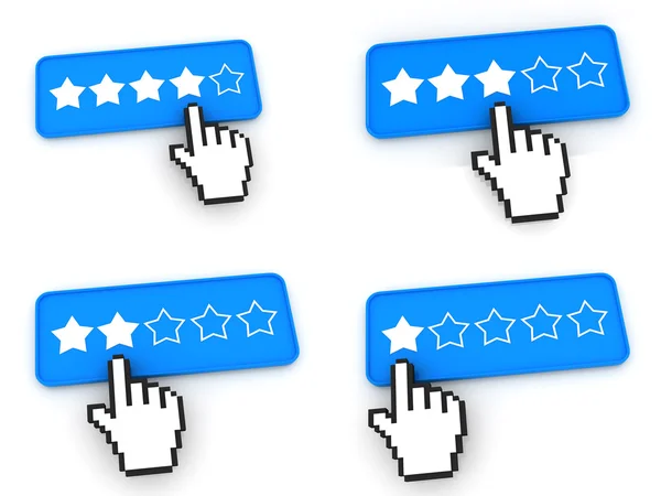 Ranking-Konzept - Web-Tasten mit Handcursor. — Stockfoto