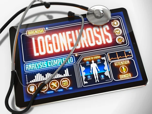 Logoneurosis auf dem Display eines medizinischen Tablets. — Stockfoto