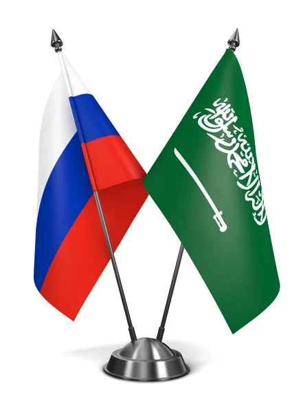 Russia and Saudi Arabia - Miniature Flags. — Stock Photo, Image