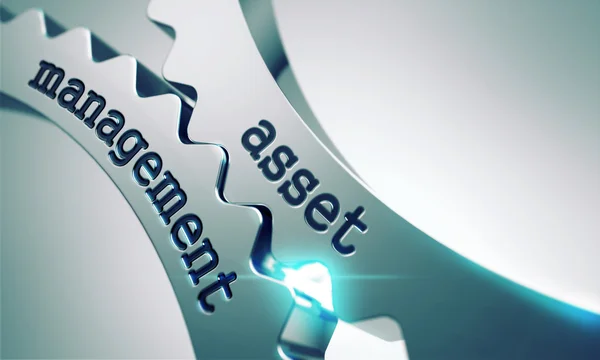 Asset Management on the Cogwheels. — Stock Photo, Image